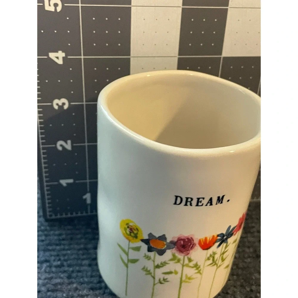Rae Dunn Dream Wildflower Ceramic Tumbler Pencil Cup Magenta Artisan Collection